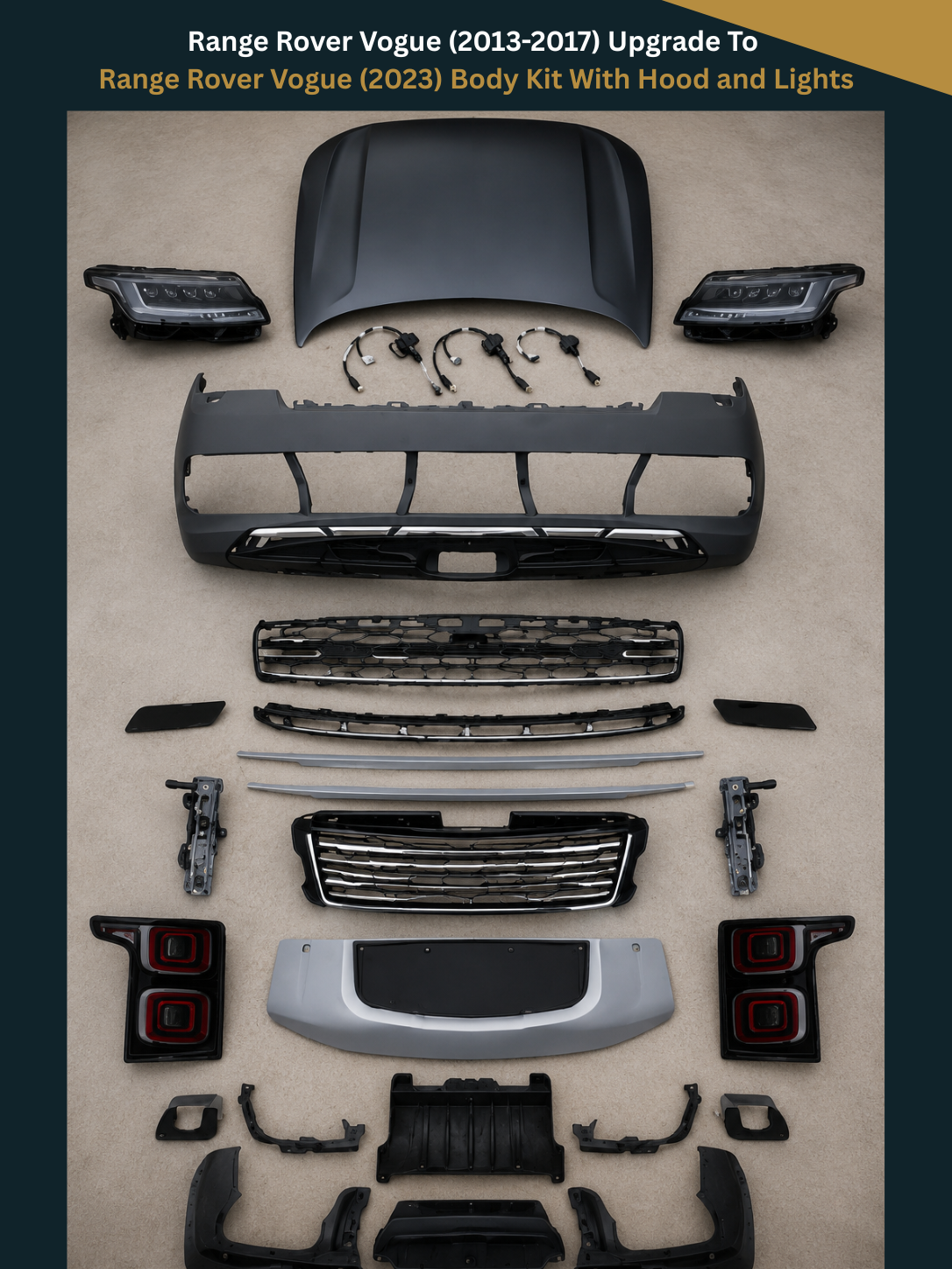 Range Rover Vogue (2013-2017) Upgrade to Range Rover Vogue (2023) Body Kit With Hood and Lights