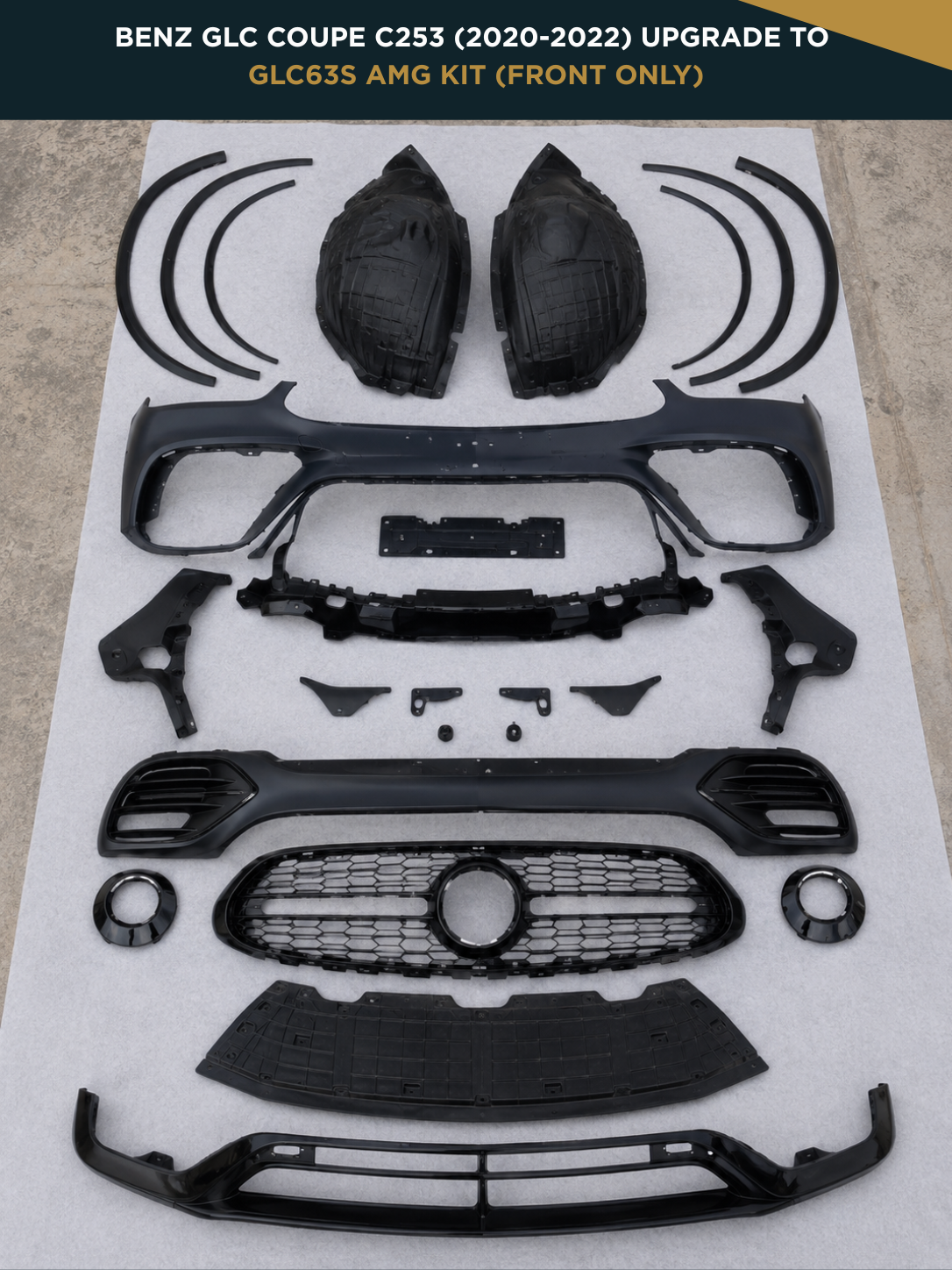 Benz GLC Coupe C253 (2020-2022) Upgrade To GLC63S AMG Kit (Front Only)