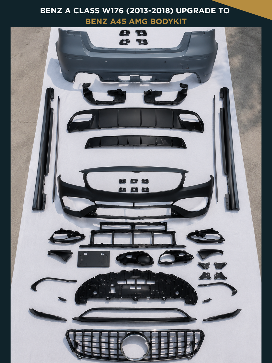 Benz A Class W176 (2013-2018) Upgrade To Benz A45 AMG Bodykit