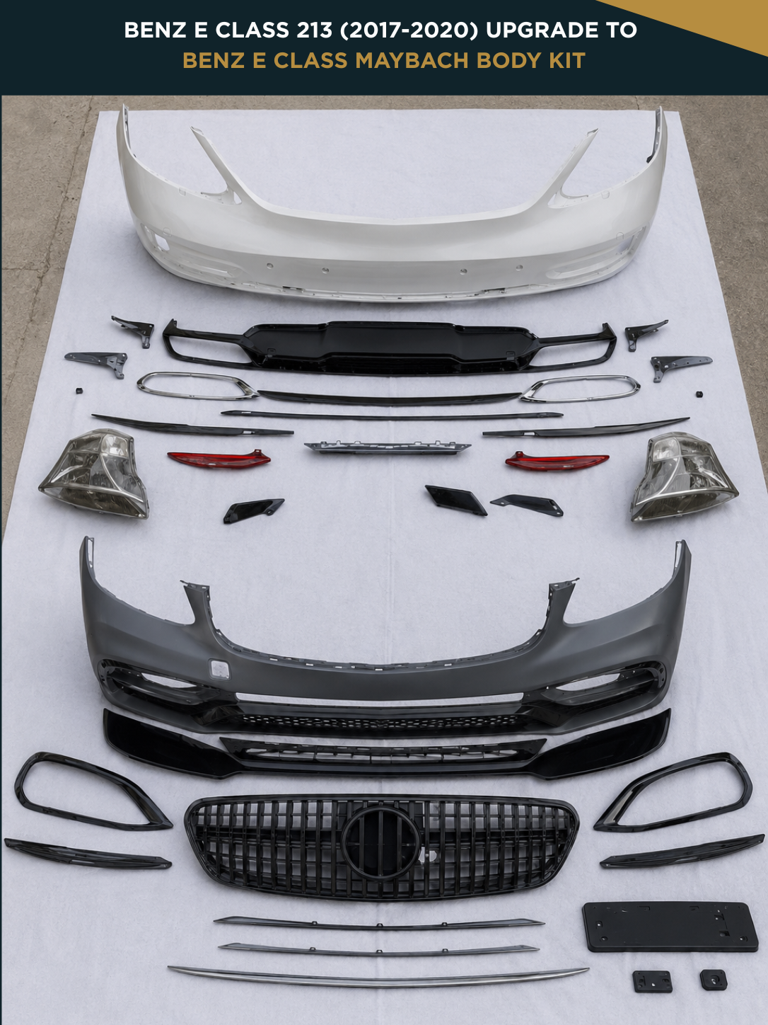 BENZ E CLASS 213 (2017-2020) UPGRADE TO BENZ E CLASS MAYBACH BODY KIT