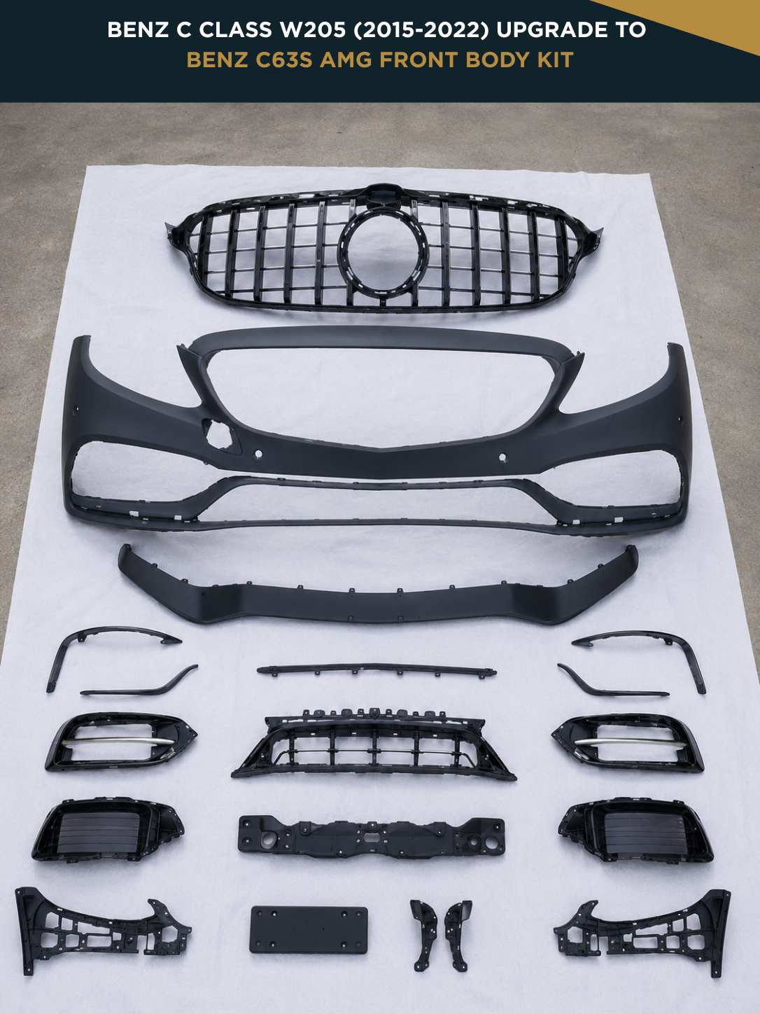 BENZ C CLASS W205 (2015-2022) UPGRADE TO BENZ C63S AMG FRONT BODY KIT
