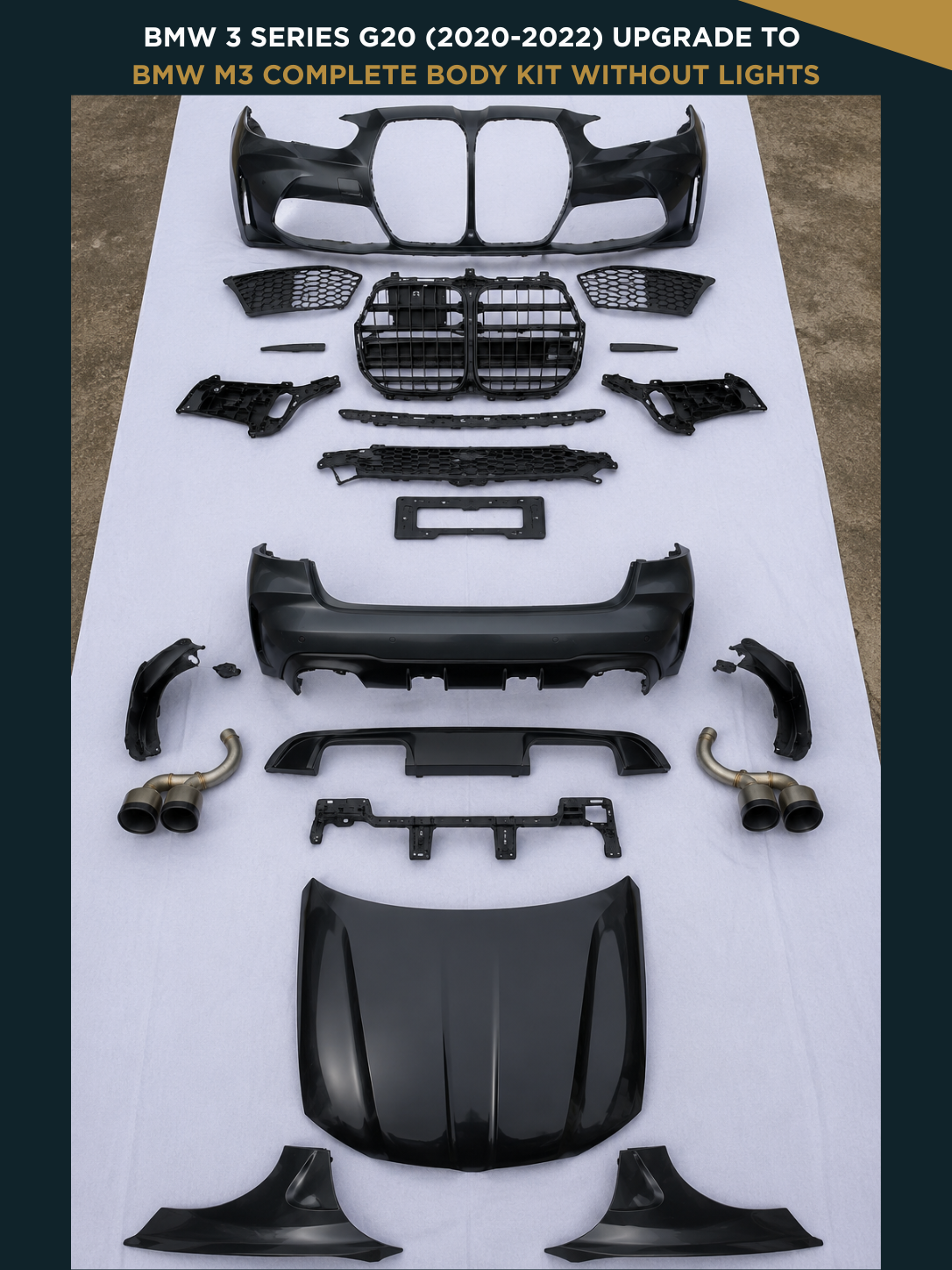 BMW 3 Series G20 (2020-2022) Upgrade to BMW M3 Complete Body Kit Without Lights