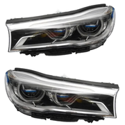 63117451855 & 63117451856 BMW 7 Series G12 (2016-2019) Blue Eye LED Headlight Assembly Premium Replacement