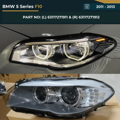 63117271911 & 63117271912 BMW 5 Series F10 (2011-2013) Headlight Assembly High Quality Replacement