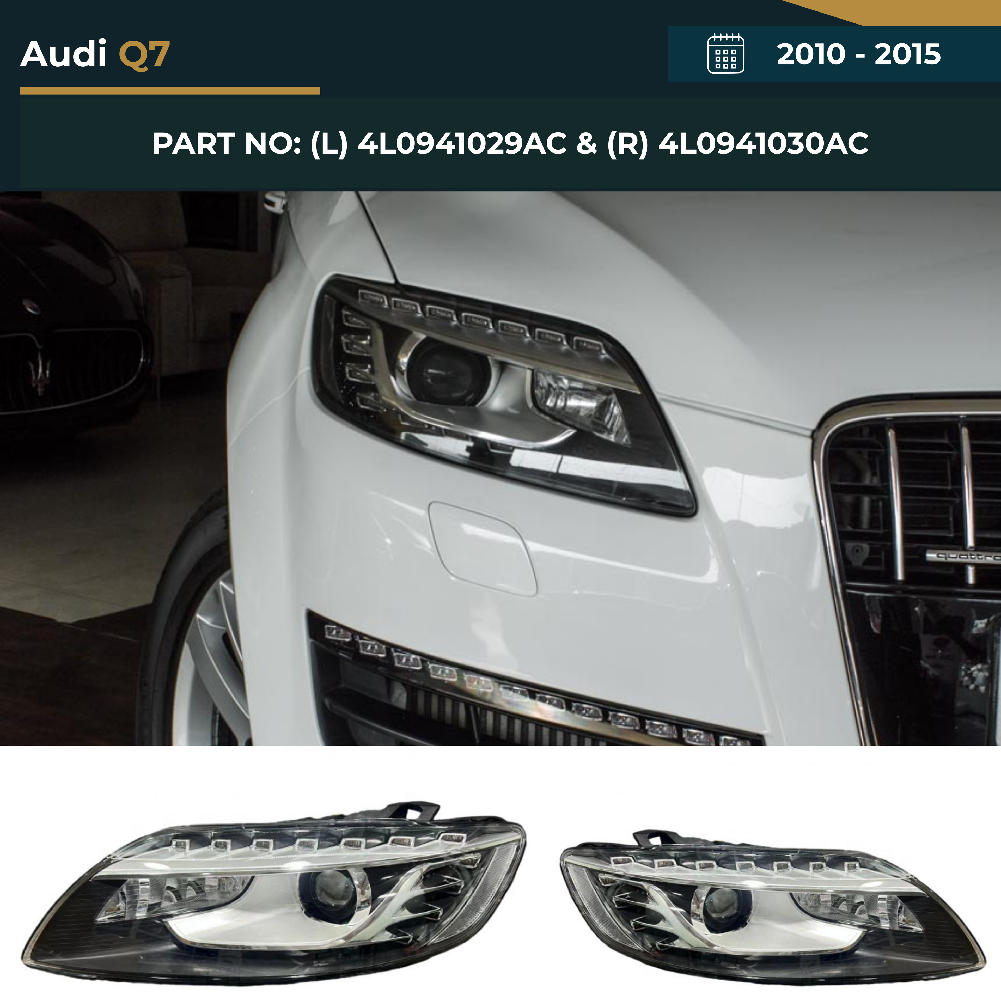 4L0941029AC & 4L0941030AC Audi Q7 (2010-2015) Headlight