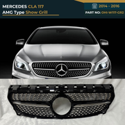 OHI-X253-GR2- MERCEDES GLC 253 (2015-2019) GTR BLACK SHOWGRILL – OEM Fit Mercedes Front Show Grille