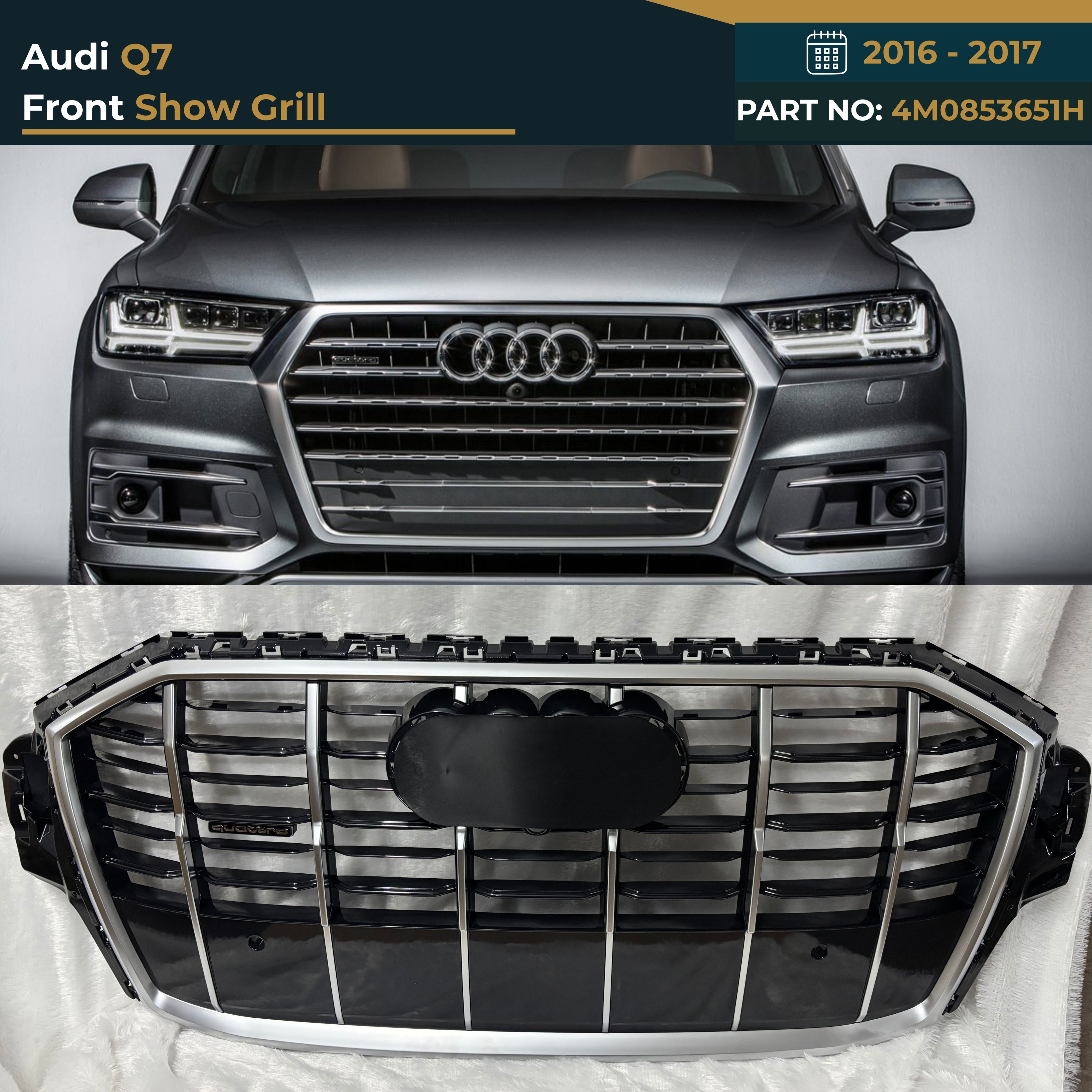 4M0853651H Audi Q7 (2016–2017) Front Show Grill – OEM Fit Replacement