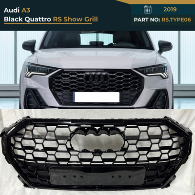RS.TYPE06 Audi Q3 (2019) Black Quattro RS Show Grill – OEM Fit Replacement
