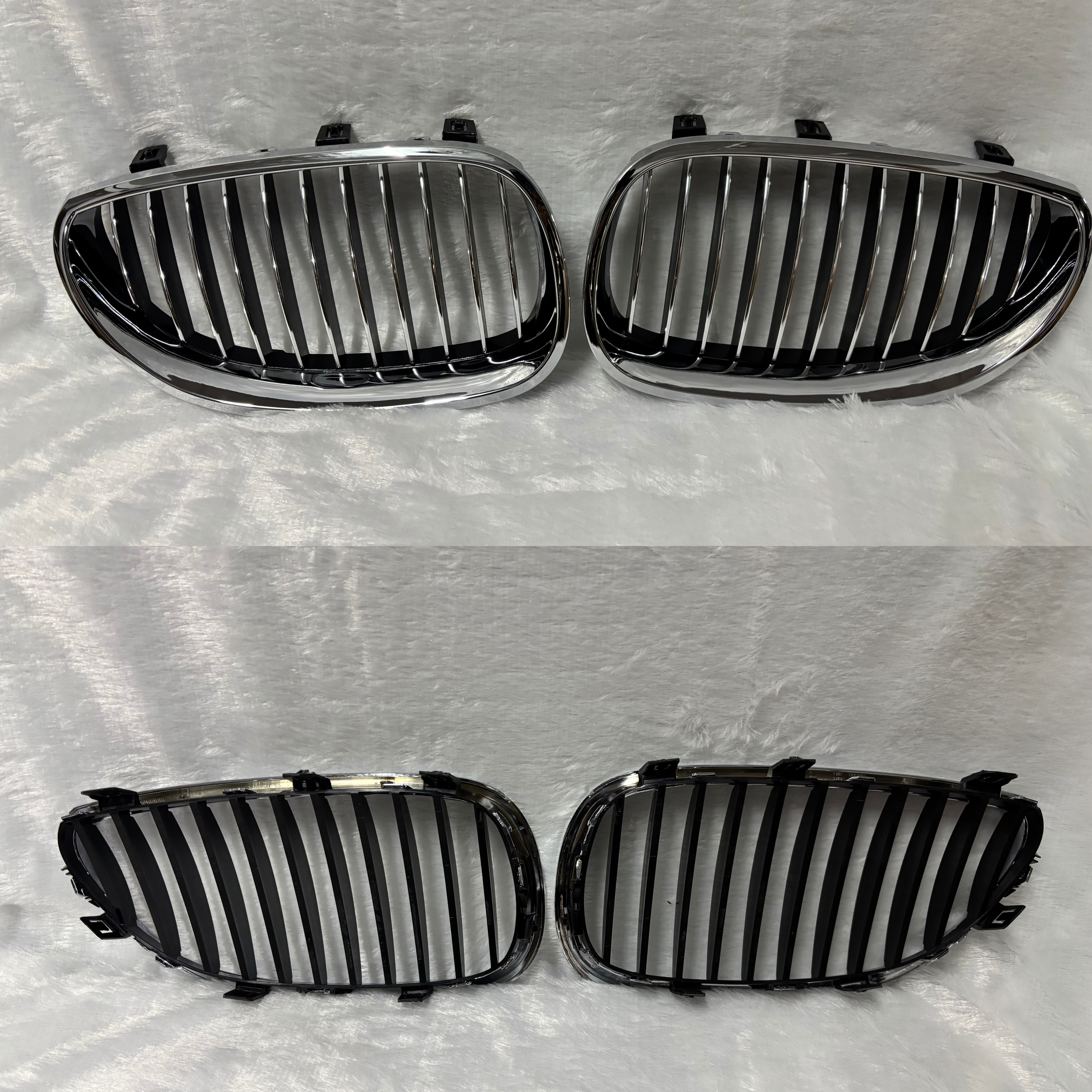 51137065701 51137065702 BMW 5 SERIES E60LCI (2008-2010) SILVER SHOWGRILL (LH+RH) – OEM Fit BMW Front Show Grill