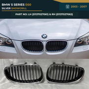 51137027061 51137027062 BMW 5 SERIES E60 (2003-2007) SILVER SHOWGRILL (LH+RH) – OEM Fit BMW Front Show Grill