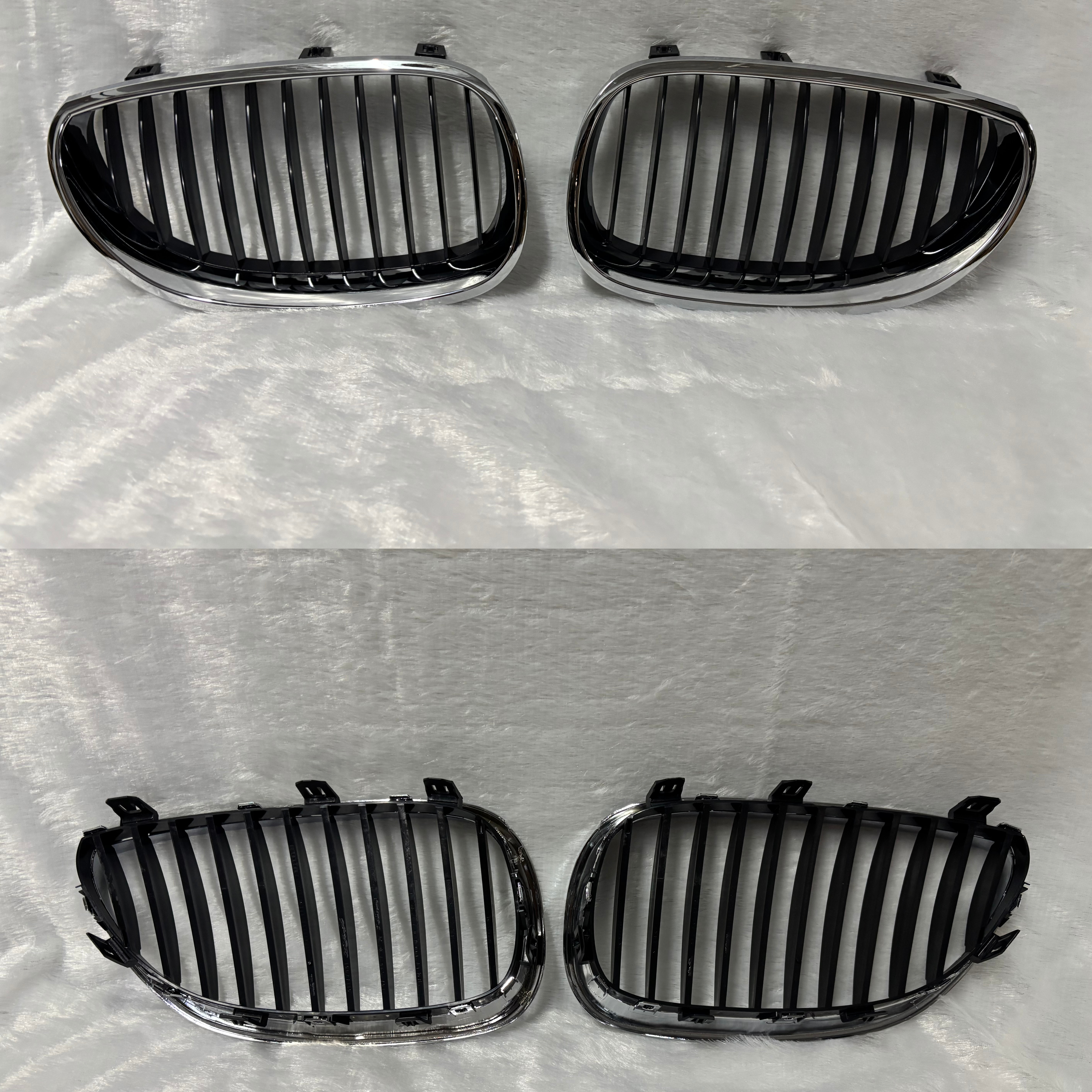 51137027061 51137027062 BMW 5 SERIES E60 (2003-2007) SILVER SHOWGRILL (LH+RH) – OEM Fit BMW Front Show Grill