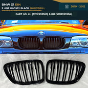51112993305 51112993306 BMW X1 E84 Show Grill (2010-2012) (LH+RH) – OEM Fit BMW 2 LINE GLOSSY BLACK Front Show Grill