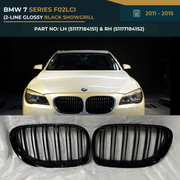 51117184151 51117184152 BMW 7 SERIES F02LCI Show Grill (2011-2015) – OEM Fit BMW 2-LINE GLOSSY BLACK Front Show Grill