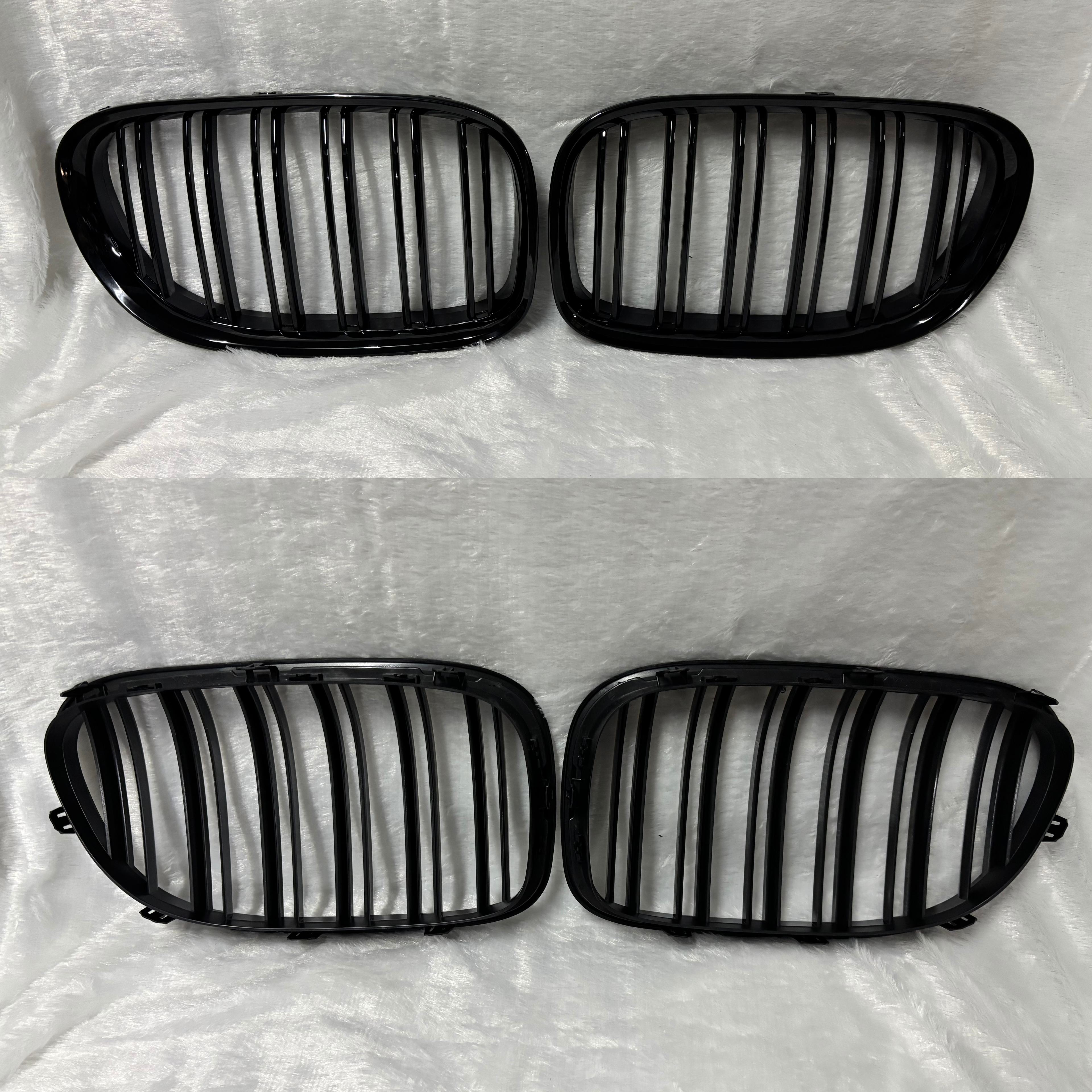 51117184151 51117184152 BMW 7 SERIES F02LCI Show Grill (2011-2015) – OEM Fit BMW 2-LINE GLOSSY BLACK Front Show Grill