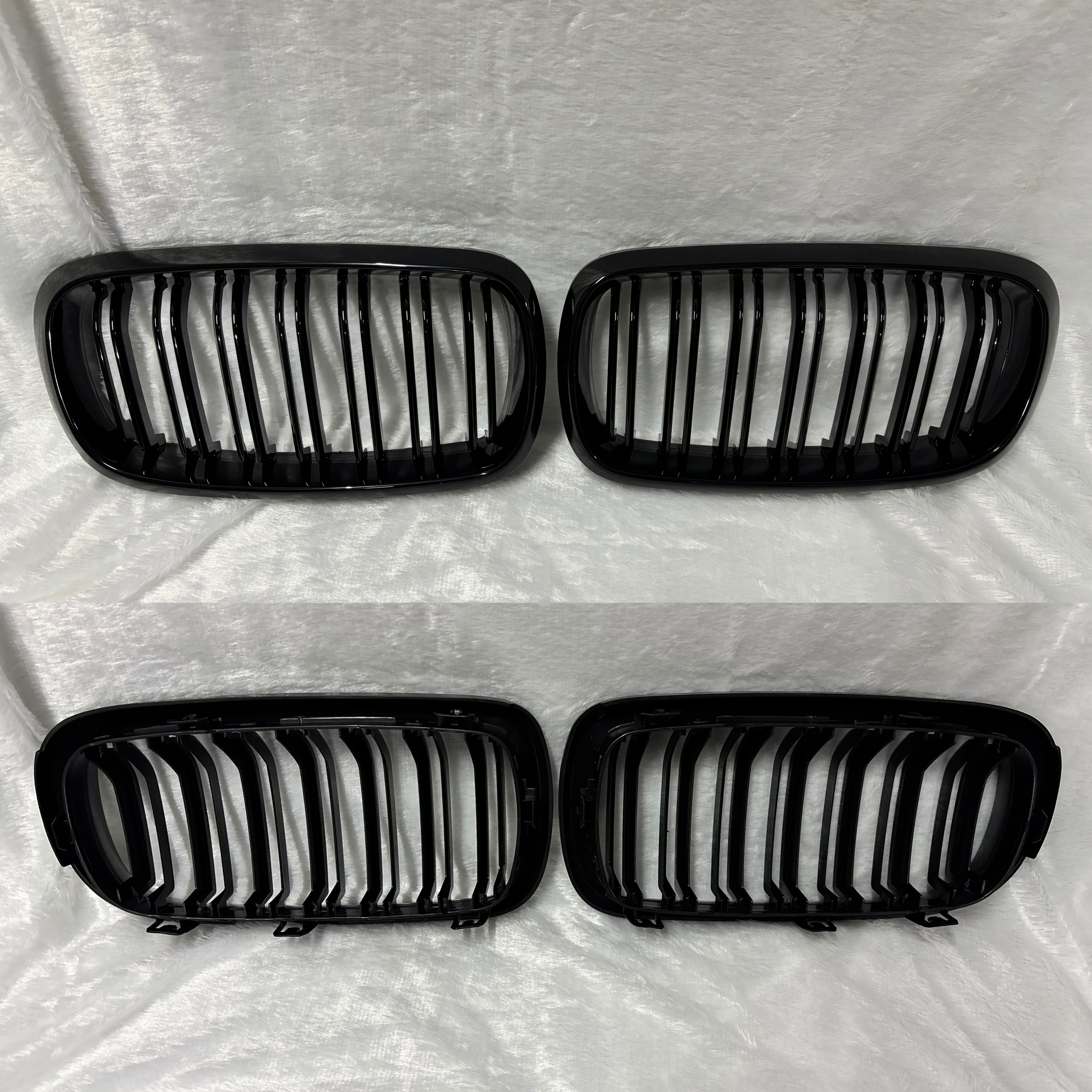51137200727 51137200728 BMW 5 SERIES F10 Show Grill (2010-2013)  – OEM Fit BMW 2 LINE GLOSSY BLACK Show Grill