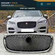 T4N12772 JAGUAR F-PACE CHROME BLACK SHOWGRILL (2017) – OEM Fit Jaguar Front Show Grill