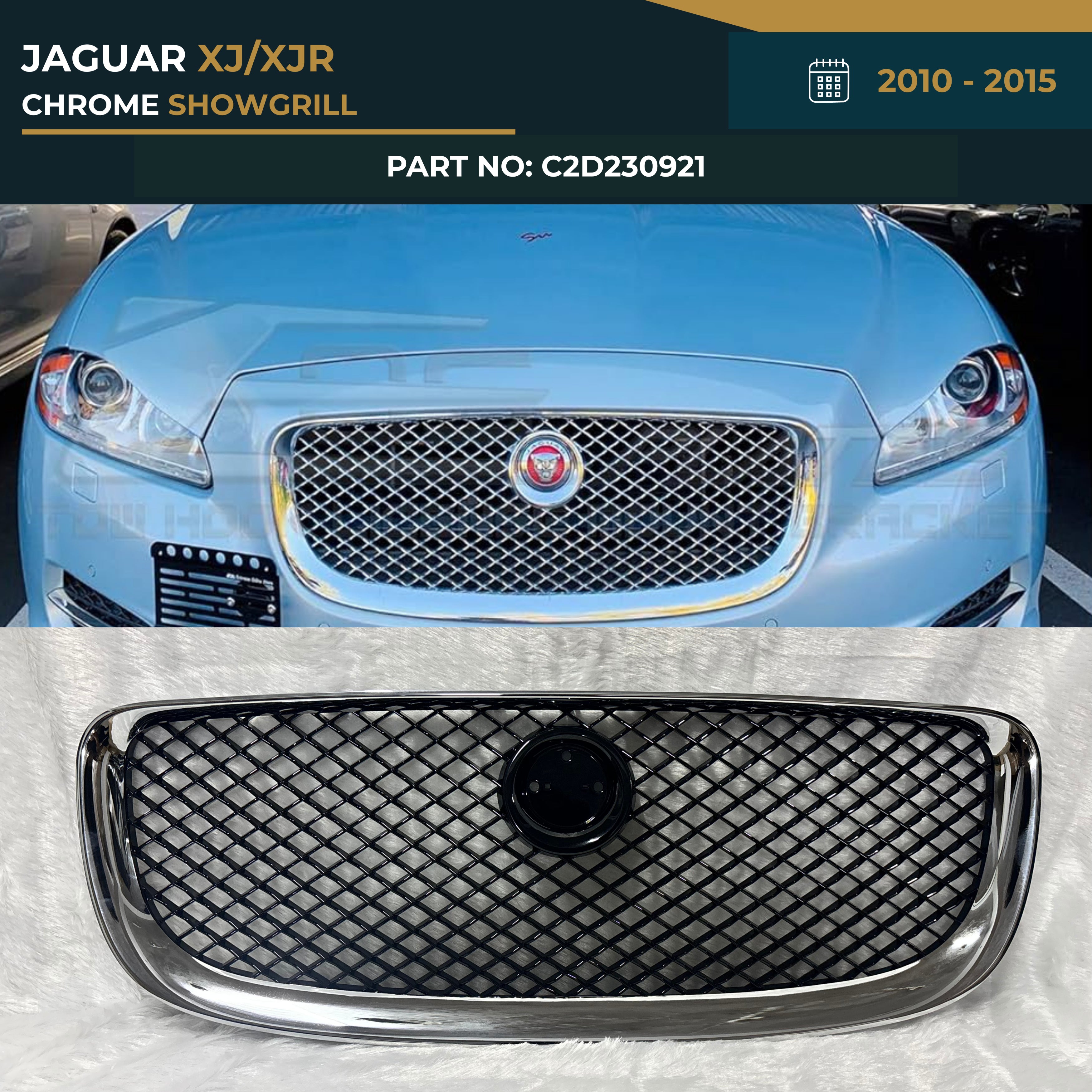 C2D230921 JAGUAR XJ/XJR (2010-2015) SHOWGRILL – OEM Fit Jaguar Front Show Grill