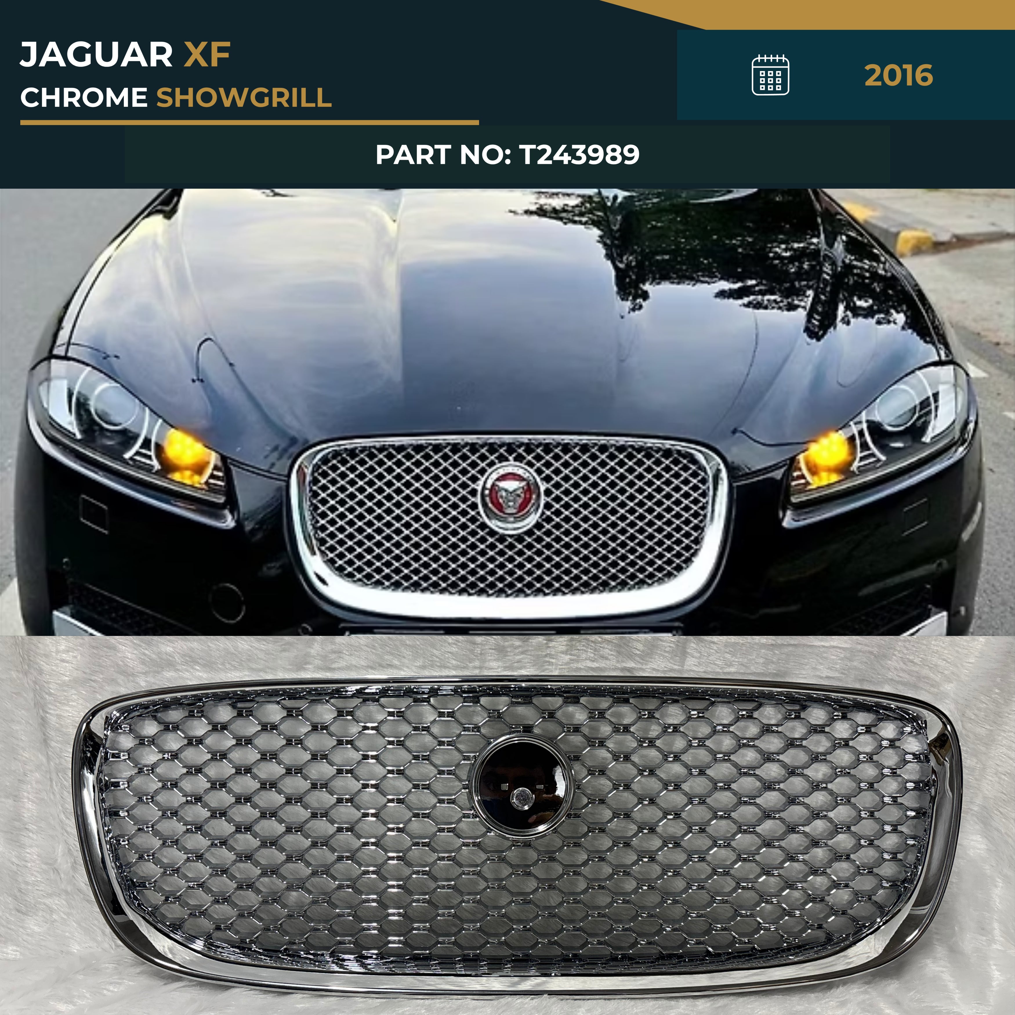 T243989 JAGUAR XF (2016) SHOWGRILL – OEM Fit Jaguar Front Show Grill