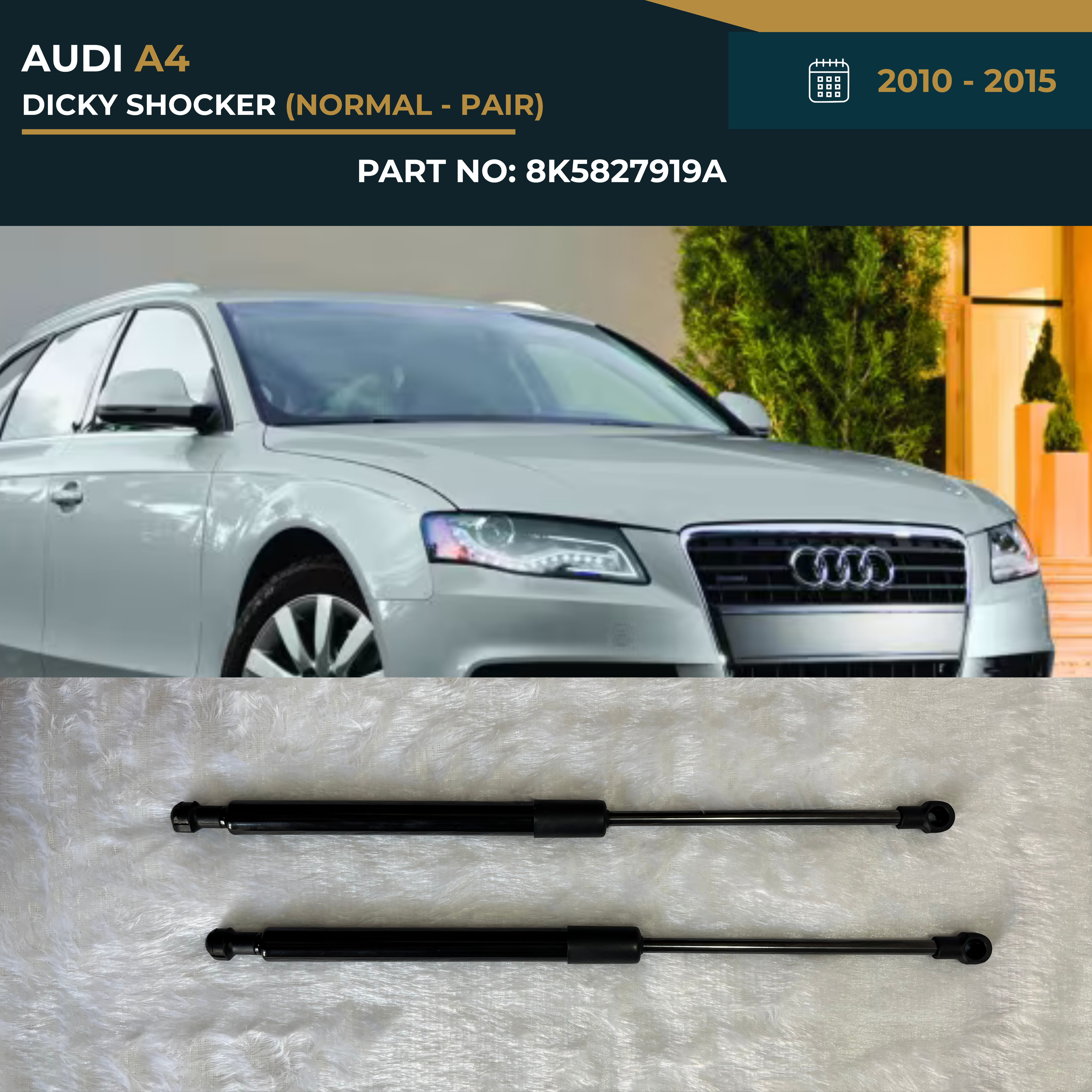 8K5827919A AUDI A4 (2010-2015) DICKY SHOCKER (NORMAL) SET OF 2 – OEM Fit Boot Shock Absorber