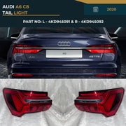 4KD945091 & 4KD945092 Audi A6 C8 (2020) Premium Tail Light Assembly Replacement