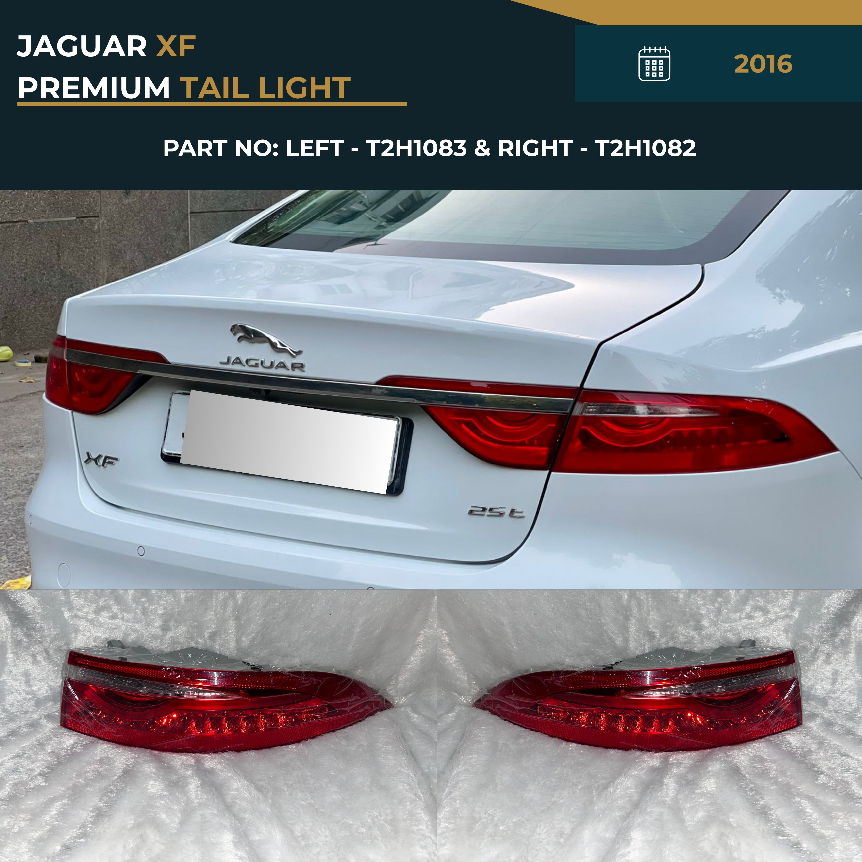 T2H1083 & T2H1082 Jaguar XF (2016) Premium Rear Tail Light Assembly Replacement