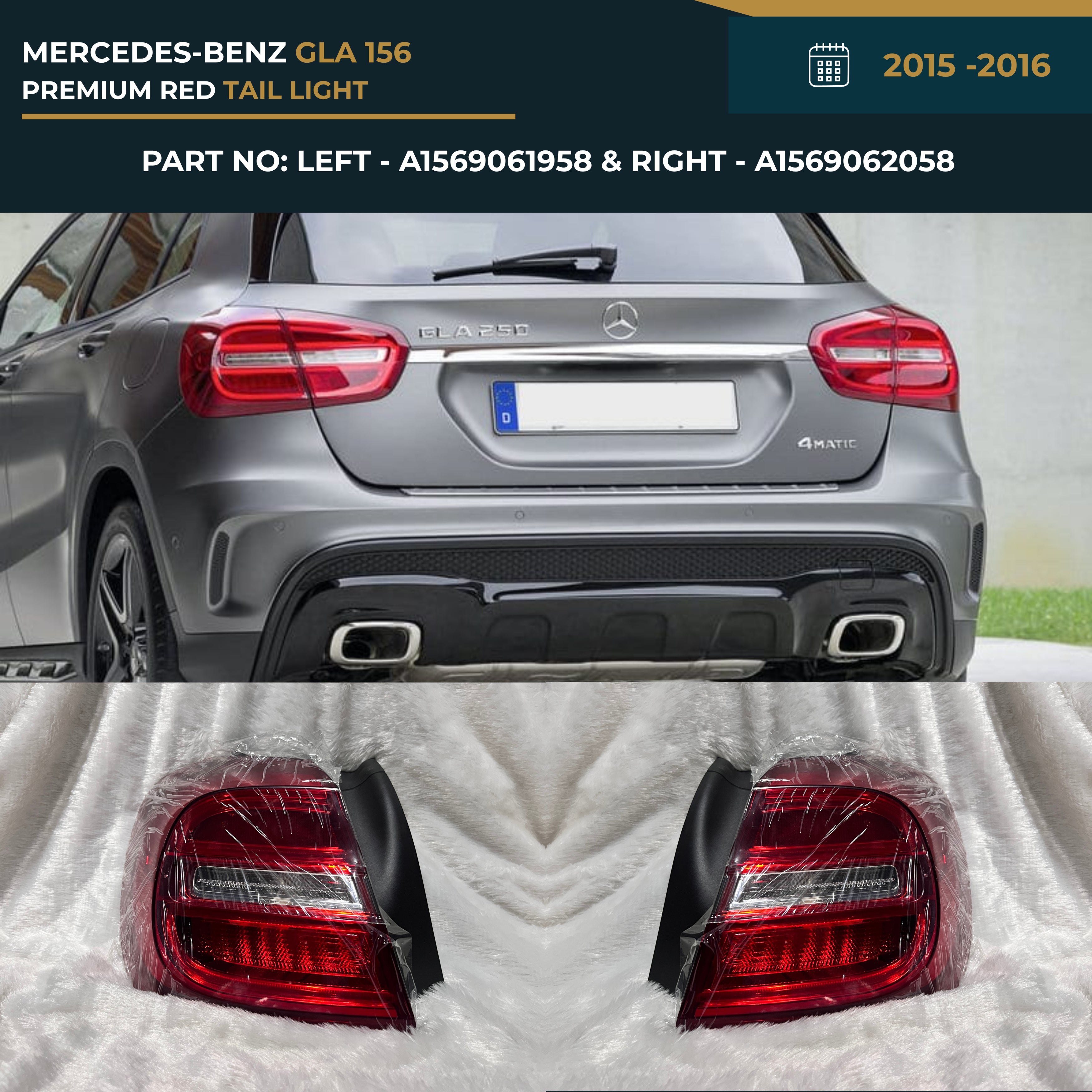 A1569061958 & A1569062058 Mercedes-Benz GLA 156 (2015-2016) Premium LED Rear Tail Light