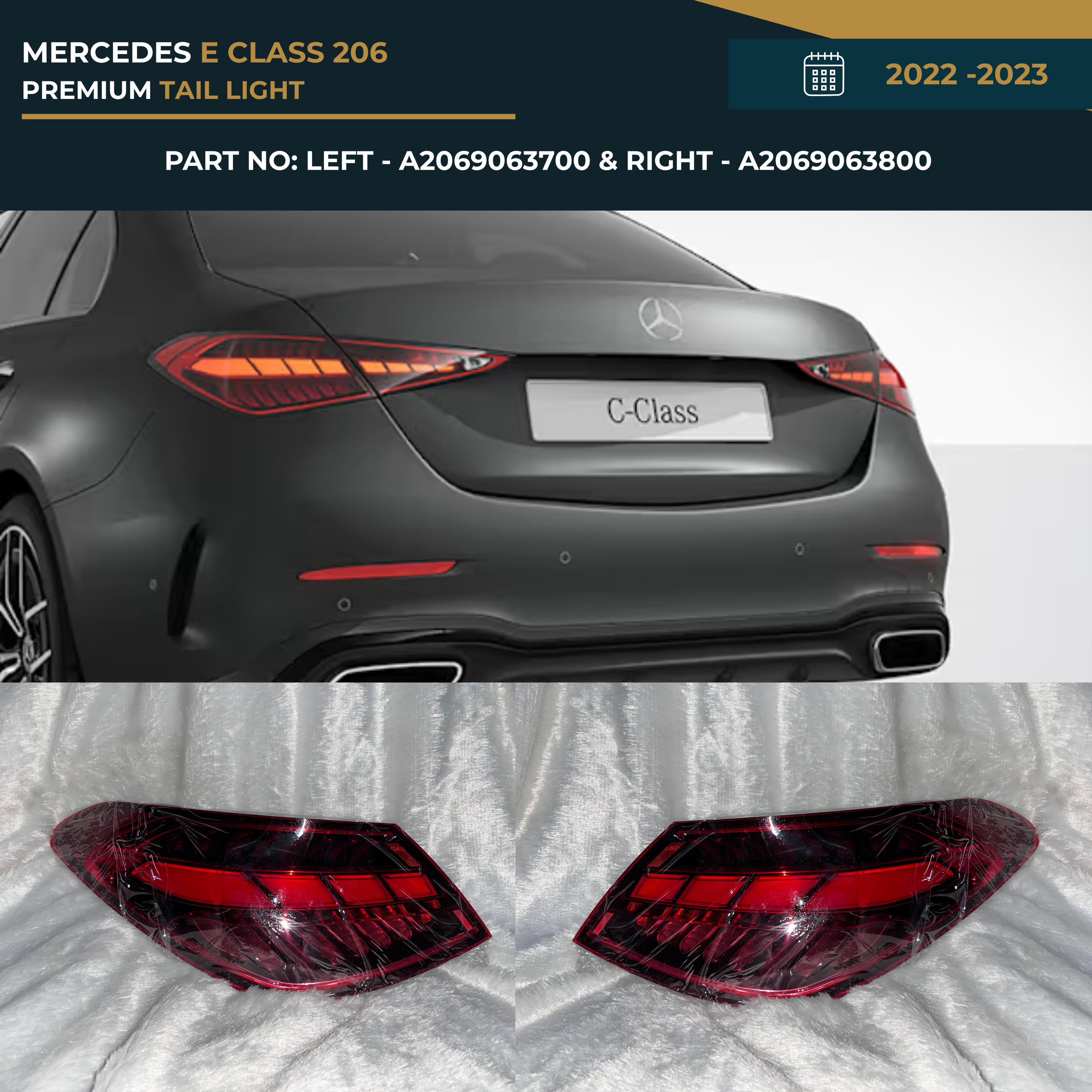A2069063700 & A2069063800 Mercedes C Class 206 (2022-2023) Premium Tail Light Assembly