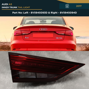 8V5945093D 8V5945094D : Audi A3 (2017) Inner Trunk Tail Light