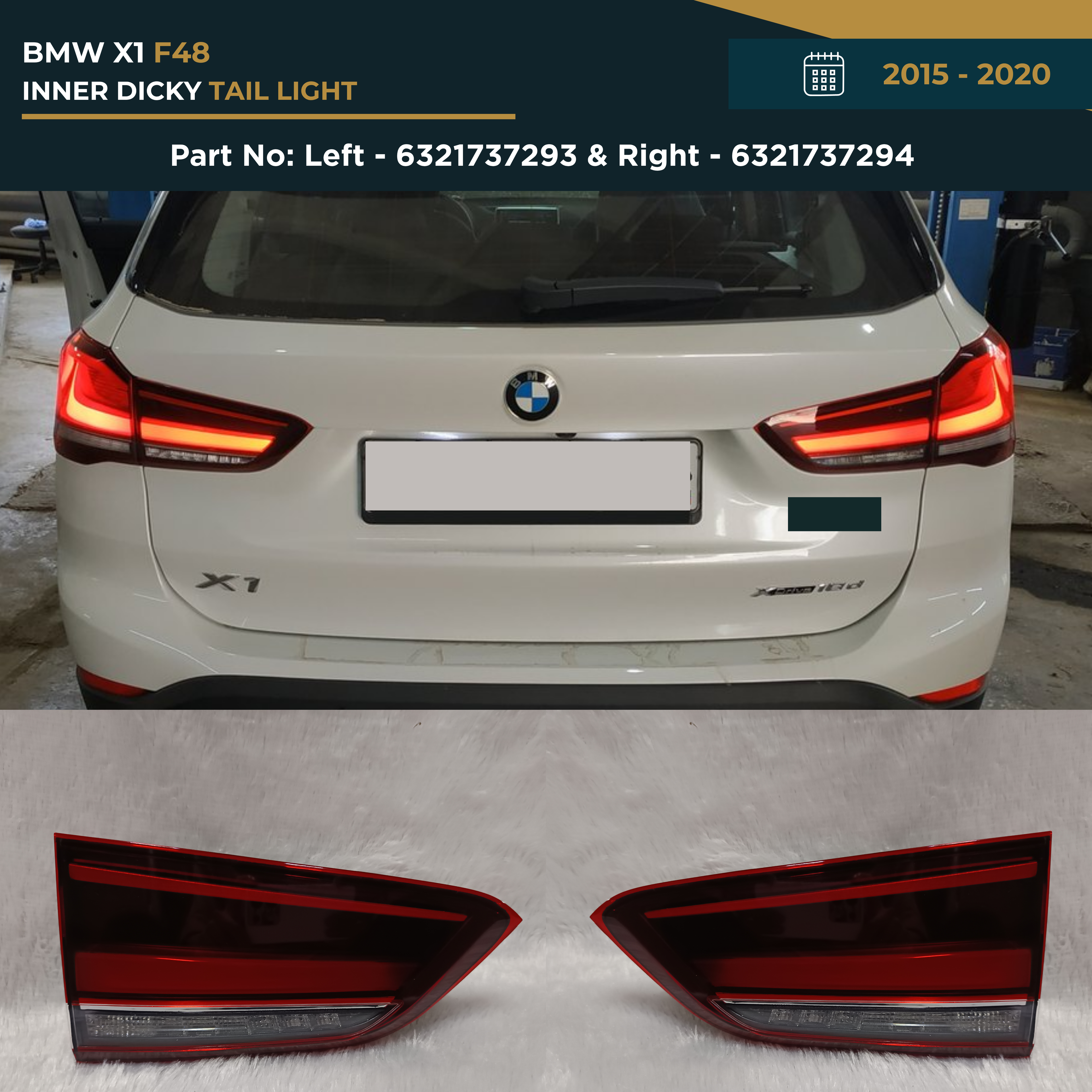 63217390499 63217390500 | BMW X1 F48 (2015-2020) Inner Dicky Light OEM Replacement Left Right Set Pair