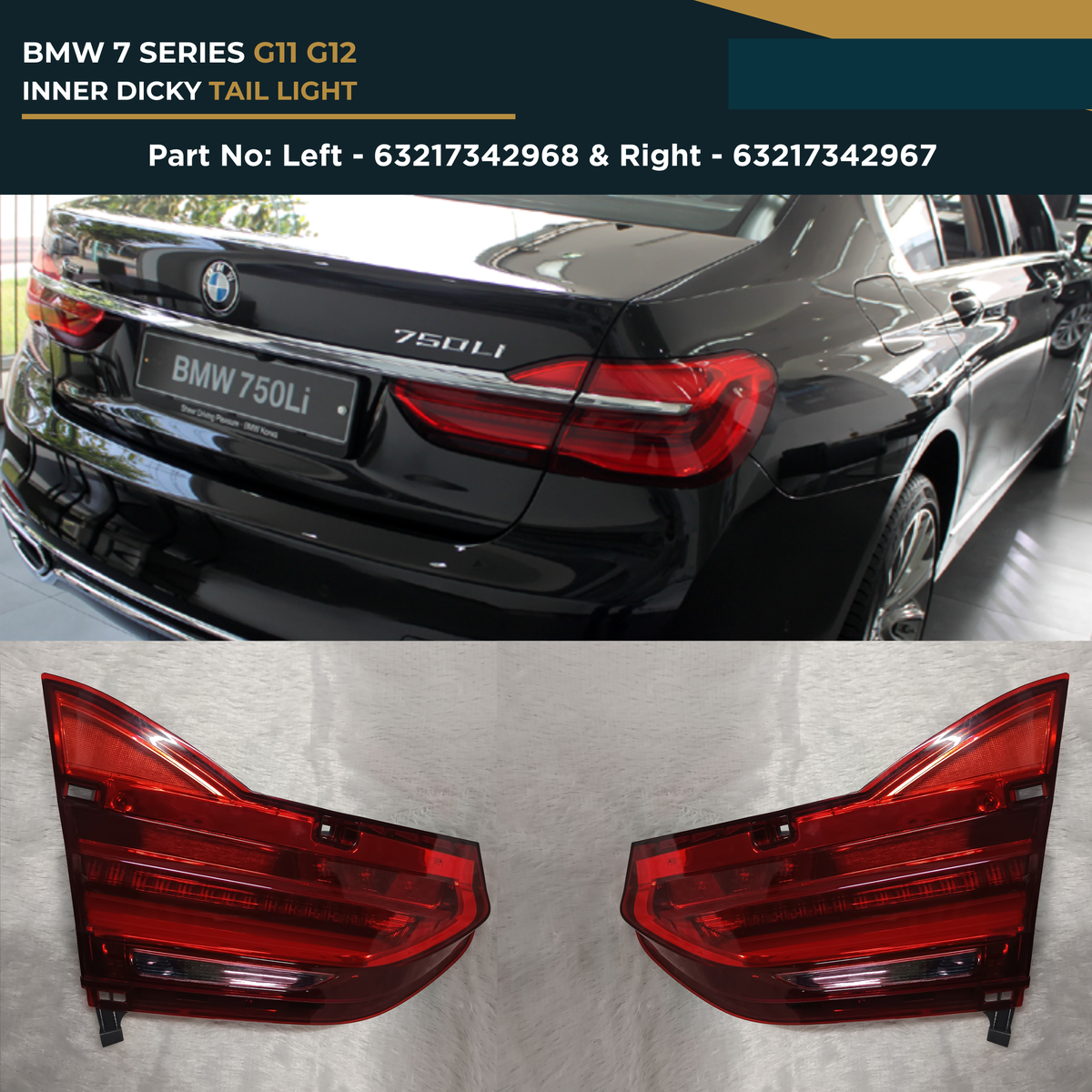 63217342968 63217342967 | BMW 7 Series G11 G12 Inner Dicky Light OEM Replacement Left Right Set Pair
