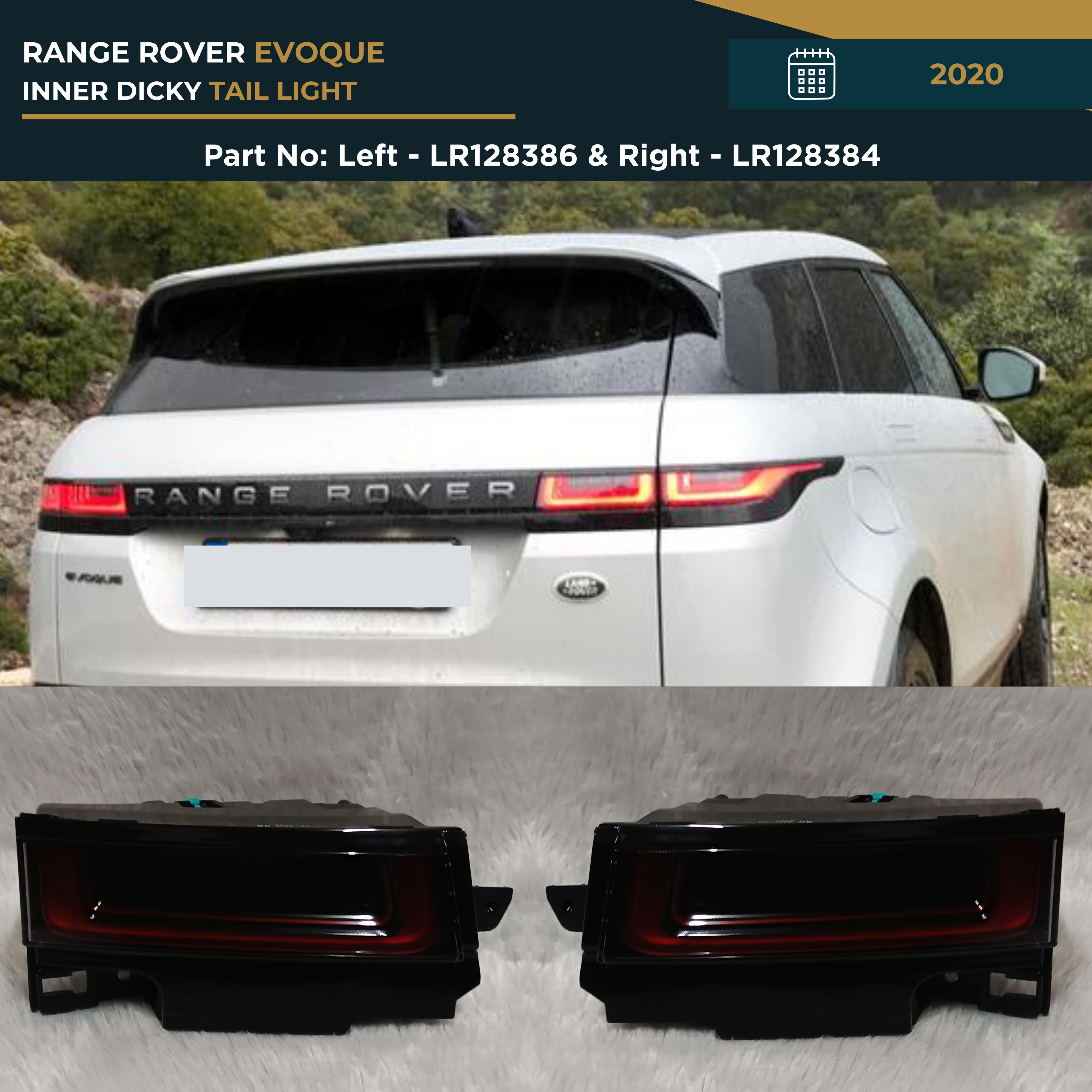 LR128386 LR128384 | Range Rover Evoque (2020) Inner Dicky Light OEM Replacement Left Right Set Pair