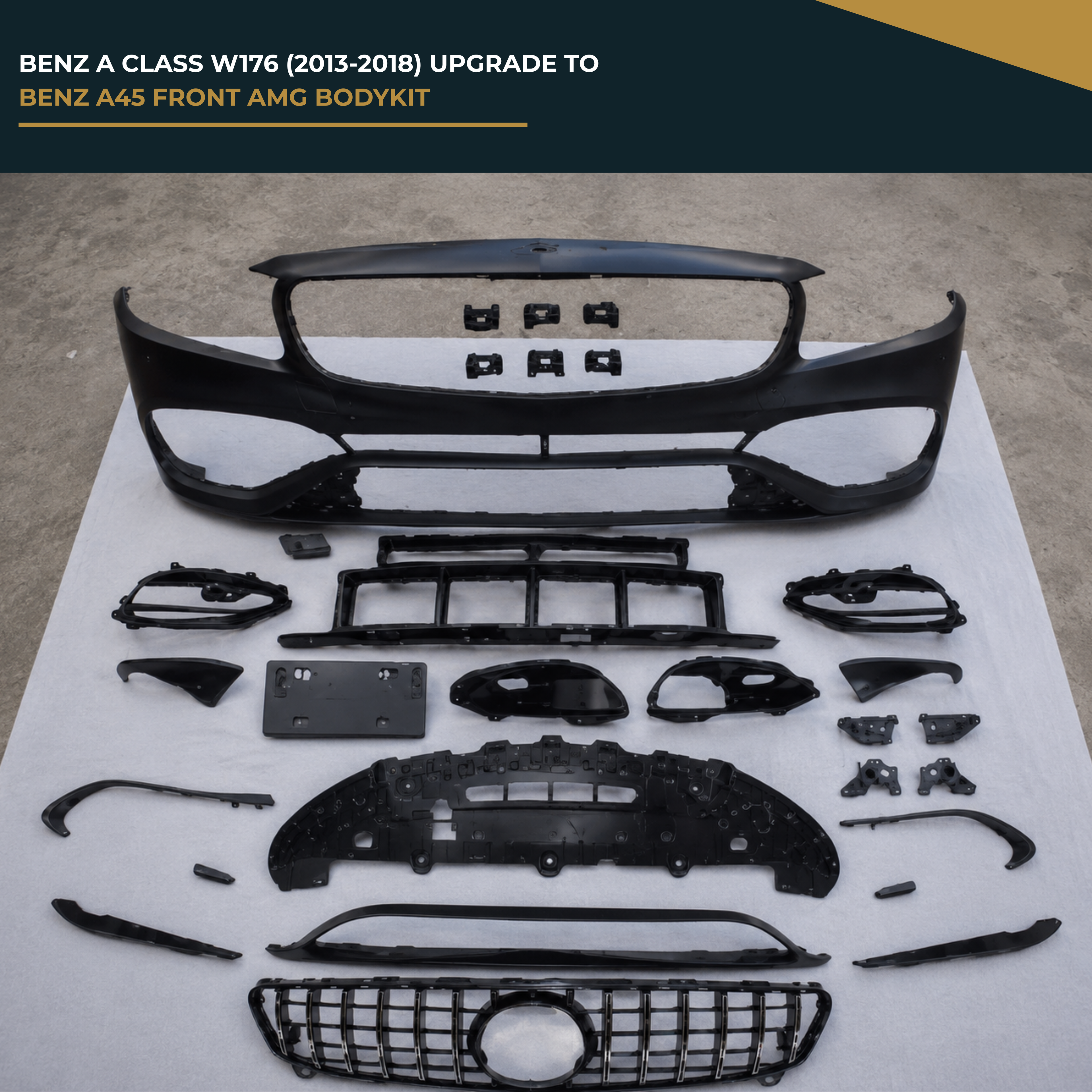 Benz A Class W176 (2013-2018) Upgrade To Benz A45 Front AMG Bodykit