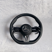MERCEDES BENZ AMG STYLE STEERING WHEEL WITH BLACK LEATHER APPLICABLE FOR ALL MODEL FROM (11-18) (STYLE 2) | Premium OEM Replacement Performance Steering Wheel