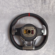 MERCEDES BENZ AMG STYLE STEERING WHEEL WITH RED BORDERS APPLICABLE FOR ALL MODEL FROM (11-18) (STYLE 1) | Premium OEM Replacement Performance Steering Wheel
