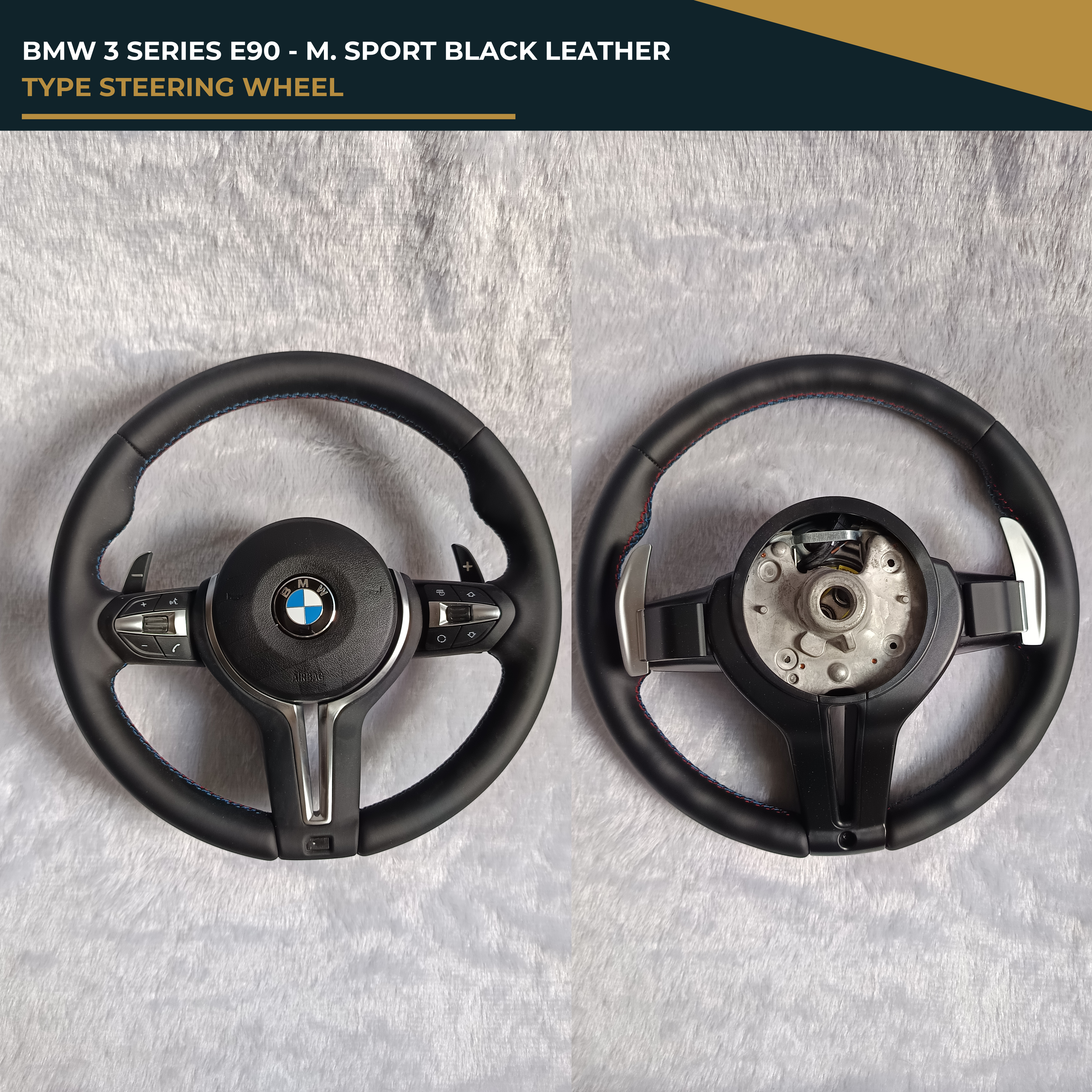 BMW 3 SERIES E90 - M.SPORT BLACK LEATHER TYPE STEERING WHEEL | Premium OEM Replacement Performance Steering Wheel