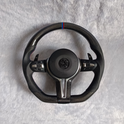 BMW 5 SERIES (2011-2018) F10 - M. SPORT BLACK LEATHER TYPE WITH COMPLETE CARBON FIBRE STEERING WHEEL (STYLE 3 FOR F10) | Premium OEM Replacement Performance Steering Wheel