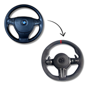 BMW 5 SERIES (11-18) F10 - M.SPORT BLACK LEATHER TYPE WITH CARBON FIBRE FRAME STEERING WHEEL (STYLE 2 FOR F10) | Premium OEM Replacement Performance Steering Wheel
