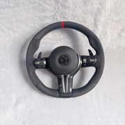 BMW 5 SERIES (11-18) F10 - M.SPORT BLACK LEATHER TYPE WITH CARBON FIBRE FRAME STEERING WHEEL (STYLE 2 FOR F10) | Premium OEM Replacement Performance Steering Wheel