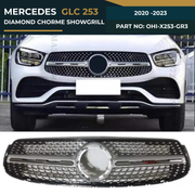 OHI-X253-GR3 MERCEDES GLC 253 (2020-2023) DIAMOND CHORME SHOWGRILL – OEM Fit Mercedes Front Show Grille