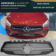 OHI-W177-GR1 MERCEDES A CLASS 177 (2018 & Above) DAIMOND CHROME SHOWGRILL – OEM Fit Mercedes Front Show Grille