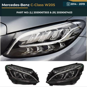 2059067303 & 2059067403 Mercedes-Benz C-Class W205 (2014-2019) Headlight Assembly Premium Replacement