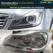 2048204959 & 2048205059 Mercedes-Benz C-Class W204 (2011-2014) Headlight Non-HID Assembly Premium Replacement