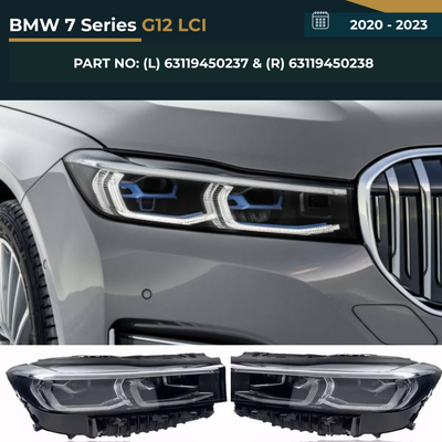 63119450237 & 63119450238 BMW 7 Series G12 LCI (2020-2023) LED Headlight Assembly Luxury Replacement