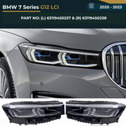 63119450237 & 63119450238 BMW 7 Series G12 LCI (2020-2023) LED Headlight Assembly Luxury Replacement
