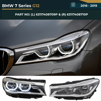 63117408709P & 63117408710P BMW 7 Series G12 (2016-2019) LED Headlight Assembly Premium Replacement Unit