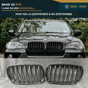 51137157687 51137157688 BMW X5 E70 Show Grill (2008-2009) (LH+RH) – OEM Fit BMW 1-LINE SILVER Front Show Grill