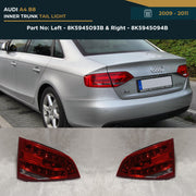 8K5945093B 8K5945094B | Audi A4 B8 (2009-2011) Inner Trunk Tail Light OEM Replacement Left Right Set Pair