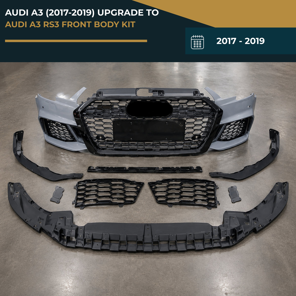 AUDI A3 (2017-2019) UPGRADE TO AUDI A3 RS3 FRONT BODY KIT
