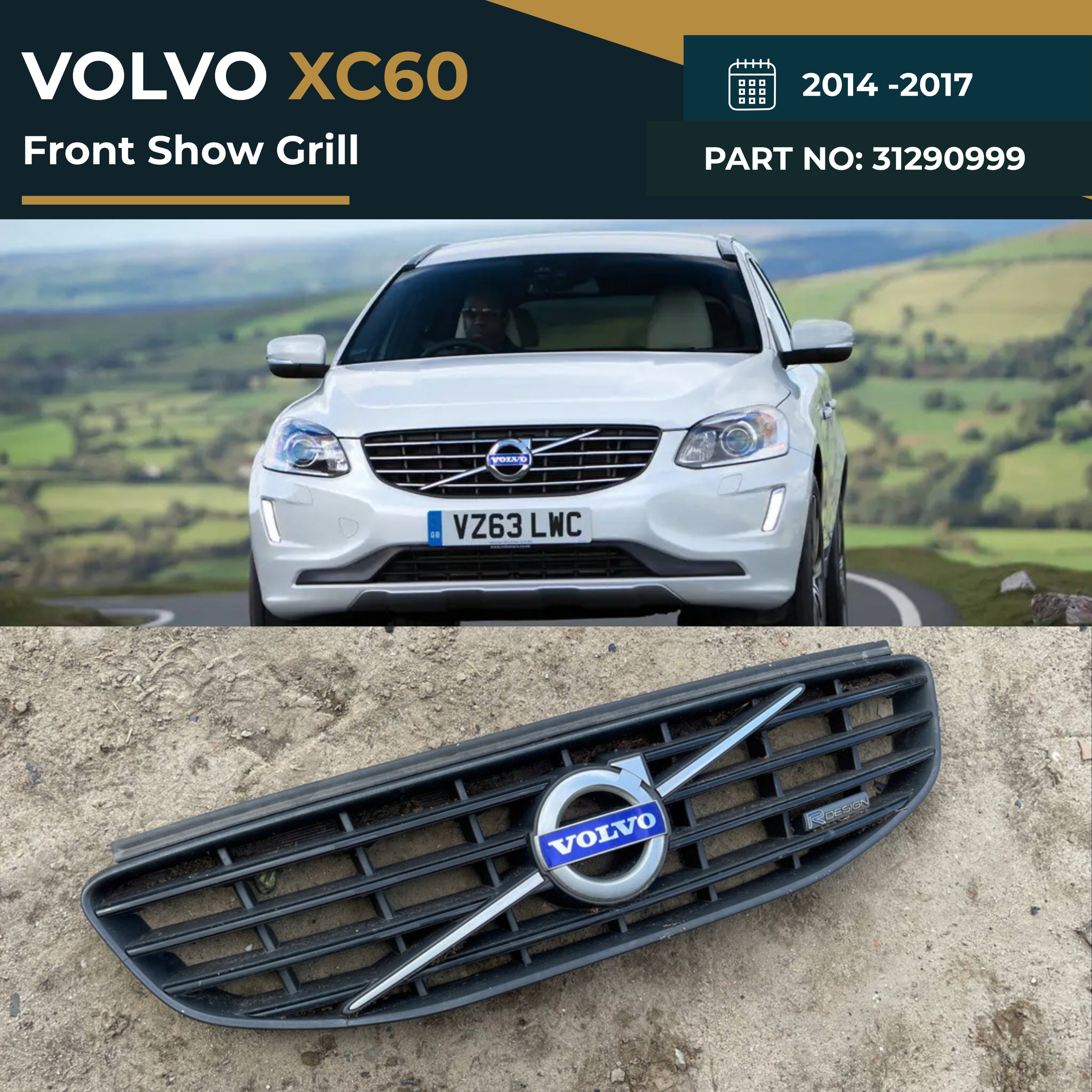31290999 VOLVO XC60 (2009-2013) SHOWGRILL – OEM Fit Front Show Grille