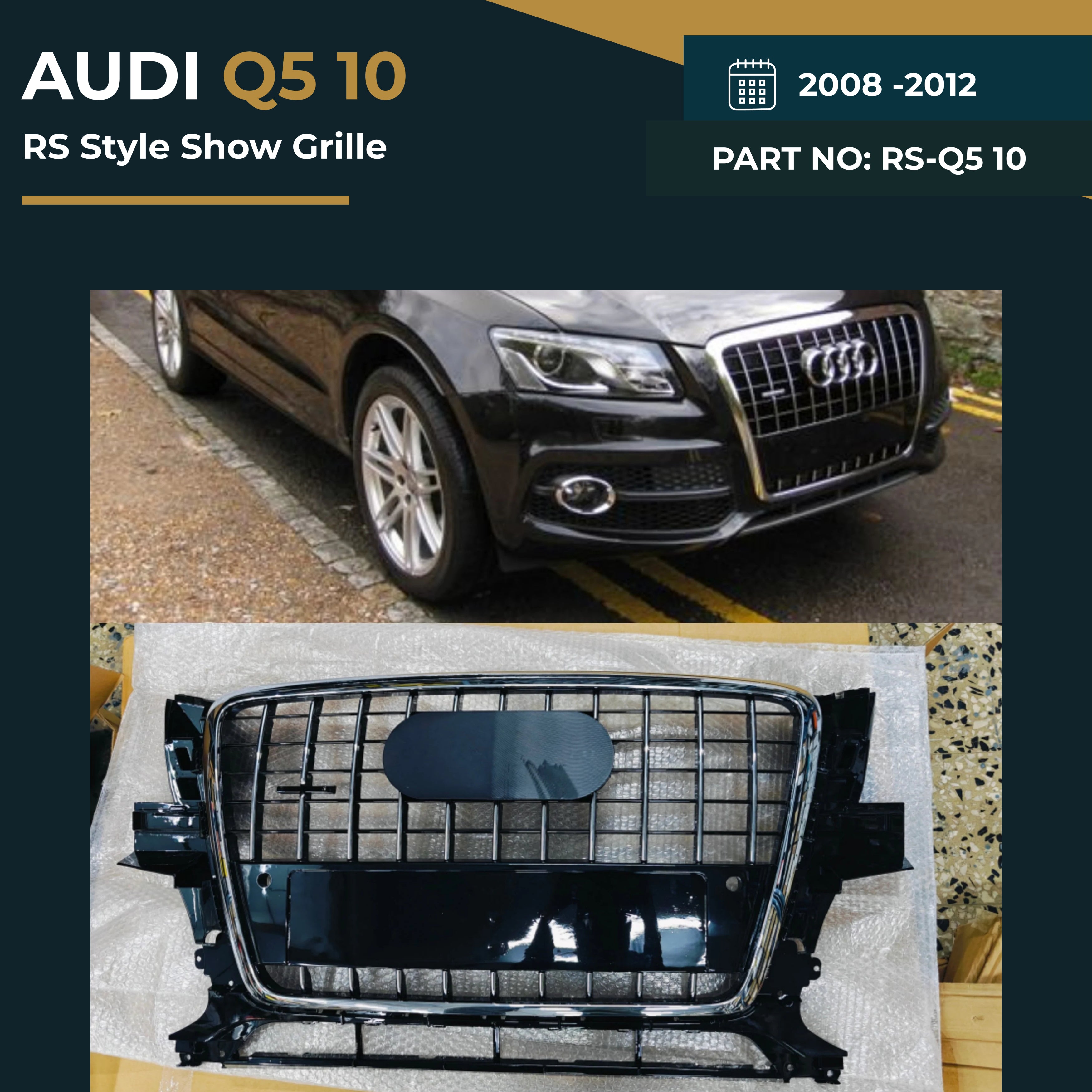 RS-Q5 10 Audi Q5 (2008–2012) RS Style Show Grille – OEM Fit Replacement